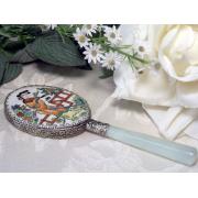 Wholesale Jade Handle Mirror Woman With Fan