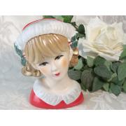 Wholesale Head Vase Lady With Holly