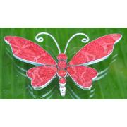 Wholesale Silver Butterfly Brooches With Red Coral