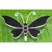 Wholesale Silver Butterfly Brooches With Black Shell