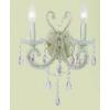 2 Light Pink Crystal Wall Sconce