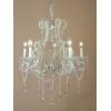 5 Light Pink Crystal Chandelier