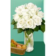 Wholesale 12 White Long Stem Roses