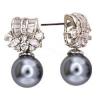 Gray Synthetic Pearl Earrings