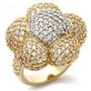 Flower Two Tone Pave Jewellery Rings