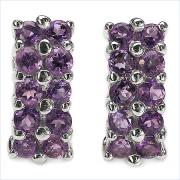 Wholesale Amethyst Double Row .925 Sterling Silver Earrings