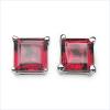 Natural Garnet Stud .925 Sterling Silver Earrings