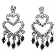 Wholesale Sapphire And Diamond .925 Sterling Silver Earrings