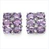 Amethyst And Diamond .925 Sterling Silver Earrings