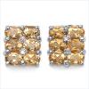 Citrine And Diamond .925 Sterling Silver Earrings wholesale