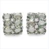 Green Sapphire And Diamond .925 Sterling Silver Earrings wholesale