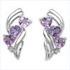 Amethyst And Diamond .925 Sterling Silver Earrings wholesale