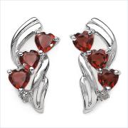 Wholesale Garnet And Diamond .925 Sterling Silver Earrings