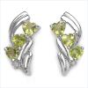 Peridot And Diamond .925 Sterling Silver Earrings