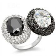Wholesale Oval Black And Clear Cocktail CZ Rings