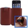 Dropship Pull Out Tab Classic Leather Pouches For IPhone 4 wholesale