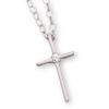 14K White Gold Childrens Cross With Diamond And 15-Inch Chain  wholesale