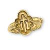14K Yellow Gold Alpha Omega Cross Ring For Women  wholesale
