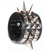 Wholesale Punk Deluxe Silver Spikes Biker Wristbands