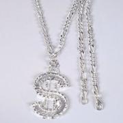 Wholesale Silver Jumbo Dollar Sign Necklaces