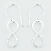 Wholesale Plain Sterling Silver Symmetrical Infinity Dangle Earrings