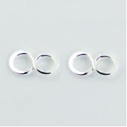 Wholesale Sterling Silver Infinity Stud Earrings Slanted Shape