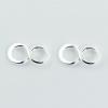 Sterling Silver Infinity Stud Earrings Slanted Shape