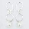 Sterling Silver Infinity Dangle Earrings Freshwater Pearls