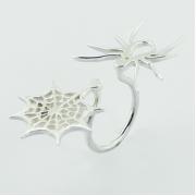 Wholesale Casted Plain Silver Spider And Spiderweb Rings