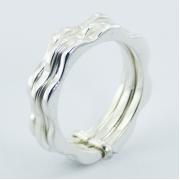 Wholesale Casted Sterling Silver Ring Triple Wavy Bands