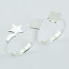 Stamped Sterling Star Heart And Clover Silver Double Rings