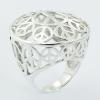 Polished Silver Multiple Peace Symbols Openwork Rings