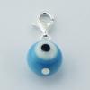 Silver And Glass Evil Eye Charms With Lobster Clasp