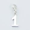 Number One Sterling With Lobster Clasp Silver Charms