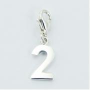 Wholesale Number Two Sterling With Lobster Clasp Silver Charms