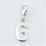 Wholesale Number Six Sterling With Lobster Clasp Silver Charms