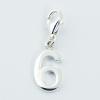 Number Six Sterling With Lobster Clasp Silver Charms