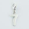 Number Seven Sterling With Lobster Clasp Silver Charms