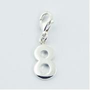 Wholesale Number Eight Sterling With Lobster Clasp Silver Charms