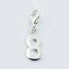 Number Eight Sterling With Lobster Clasp Silver Charms