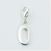Wholesale Number Zero Sterling With Lobster Clasp Silver Charms