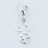 Sterling Silver With Lobster Clasp Heart And Peace Charms