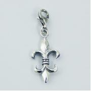 Wholesale Antiqued Sterling Silver Fleur-De-Lis Charms Lobster Clasp