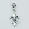 Antiqued Sterling Silver Fleur-De-Lis Charms Lobster Clasp