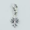 Antiqued Sterling Silver Cross Charms With Lobster Clasp
