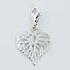 Polished Sterling Silver Openwork Heart Charm Bracelets