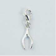 Wholesale Small Sterling Silver With Lobster Clasp Wishbone Charms