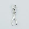 Small Sterling Silver With Lobster Clasp Wishbone Charms