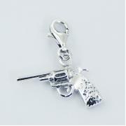 Wholesale Casted Sterling Silver With Lobster Clasp Revolver Charms