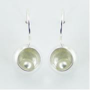 Wholesale Sterling Silver Imitation Pearl Drop Earrings Open Spheres